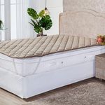 Protetor Pillow Top Casal Padrão Caqui Super Volumoso 300 Gramas/m² Com Elástico - Tecido Microfibra