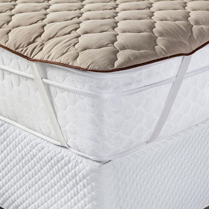 Protetor Pillow Top Casal Padrão Caqui Super Volumoso 300 Gramas/m² Com Elástico - Tecido Microfibra