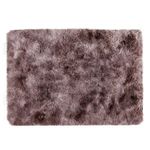 Tapete Para Sala 1,40m X 1,00m Retangular Kazan Mescla Taupe - Felpudo Pelo Alto Macio Com Base Antiderrapante