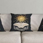 Kit Trio Capas De Almofadas Estampadas Fases Da Lua Em Veludo Suede 45cm X 45cm - Decoração Luxo Para Sala Cor Preto