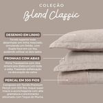 Kit Cobre Leito Colcha Queen Blend Percal 300 Fios Dupla Face Linho Mesclado Com Fronhas 03 Peças Cor Bege