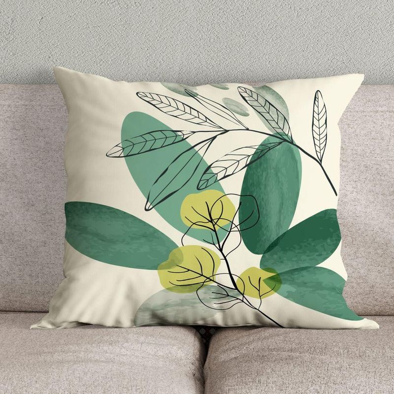 Kit Trio Capas De Almofadas Estampadas Em Veludo Suede 45cm X 45cm - Decoração Luxo Para Sala Cor Verde