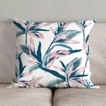Kit Trio Capas De Almofadas Estampadas Em Veludo Suede 45cm X 45cm - Decoração Luxo Para Sala Cor Azul