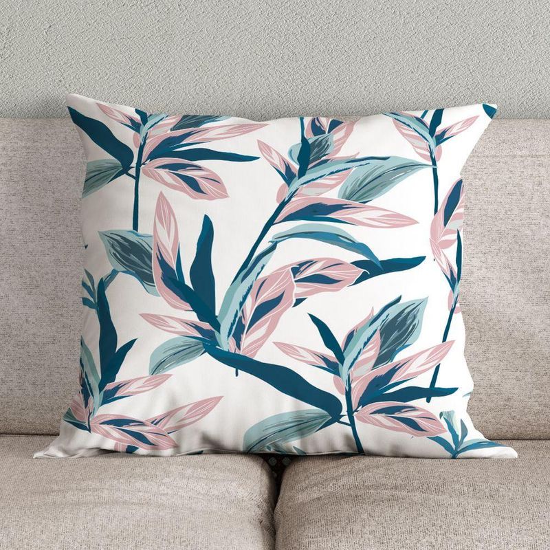 Kit Trio Capas De Almofadas Estampadas Em Veludo Suede 45cm X 45cm - Decoração Luxo Para Sala Cor Azul
