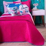 Kit Cobre Leito Stich Pink/rosa Dupla Face Com Almofadas Queen 07 Peças - Decoração Infantil Juvenil Personagem