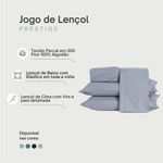 Jogo De Cama Lençol Queen Prestige Com Fronhas 04 Peças - Tecido Liso Percal 300 Fios 100% Algodão Original Cor Cinza