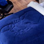 Kit Coberdrom Cobertor Queen Game Win Azul Marinho Dupla Face Com Fronhas 03 Peças - Tecido Mantinha E Sherpa