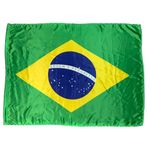 Bandeira Do Brasil Média 80cm X 55cm Oficial Seleção Copa Do Mundo Em Cetim Brilhante Estampado