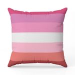 Almofada Avulsa Cheia Estampada Bandeiras Lgbt Cores 45cm X 45cm Com Refil Cor Lésbica
