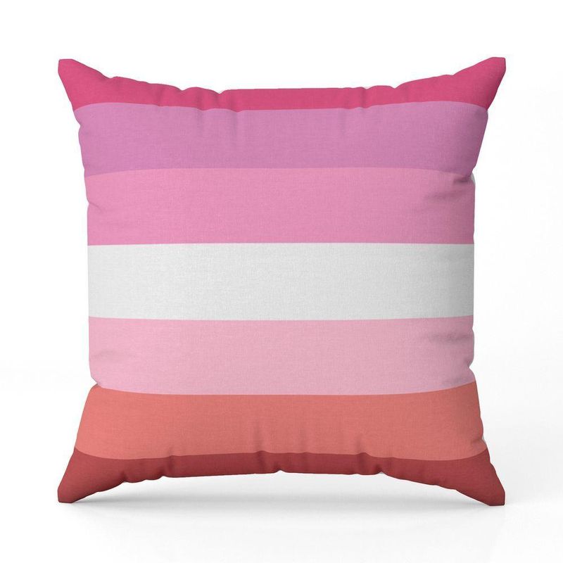 Almofada Avulsa Cheia Estampada Bandeiras Lgbt Cores 45cm X 45cm Com Refil Cor Lésbica