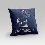 Capa De Almofada Estampada Signos Do Zodíaco Em Veludo Suede 45cm X 45cm - Decoração Astrologia Horóscopo Cor Sagitário