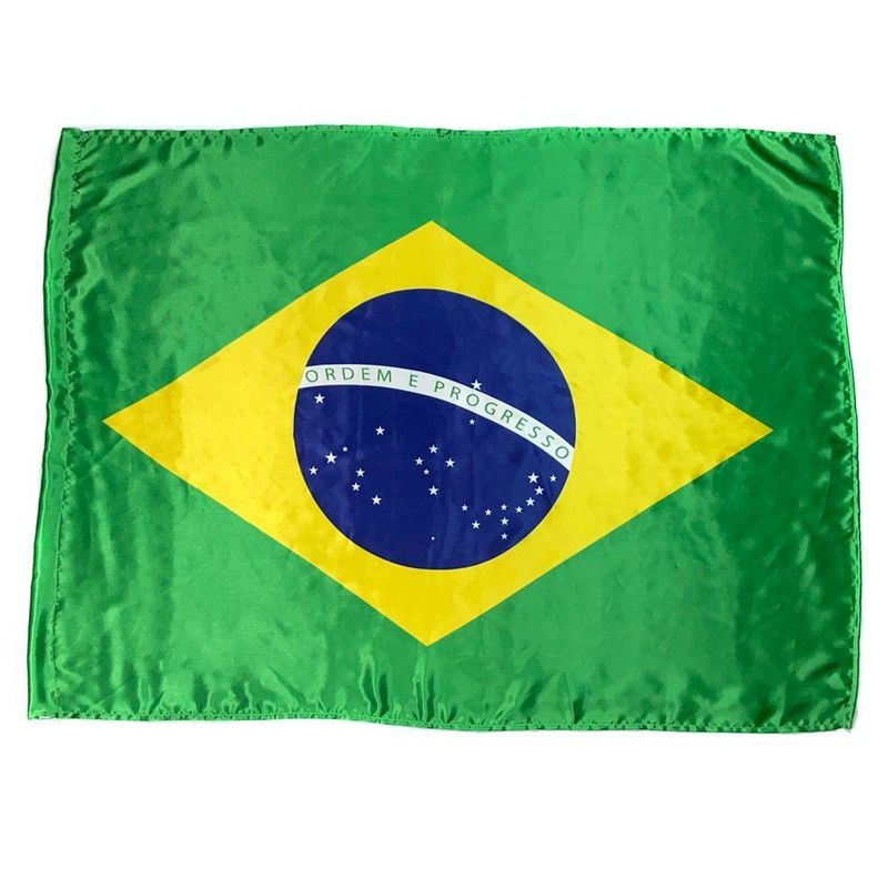 Bandeira Do Brasil Grande 120cm X 85cm Oficial Seleção Copa Do Mundo Em Cetim Brilhante Estampado
