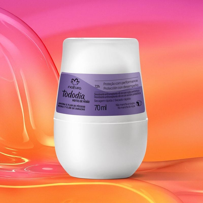 Natura Desodorante Antitranspirante Roll-on Tododia Amora E Flor De Pêssego 70ml