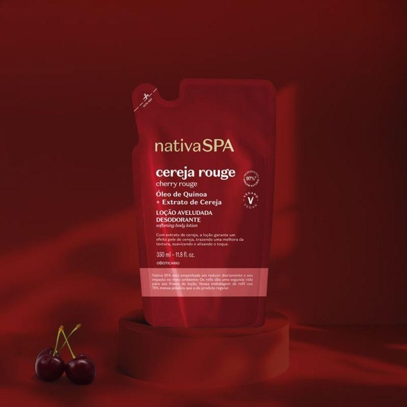Refil Loção Desodorante Corporal Nativa Spa Cereja Rouge 350ml O Boticário