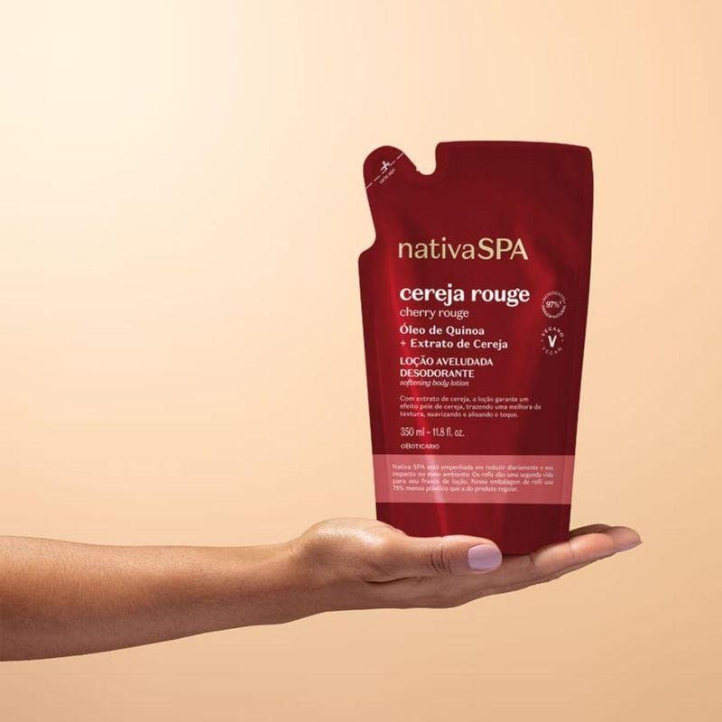 Refil Loção Desodorante Corporal Nativa Spa Cereja Rouge 350ml O Boticário