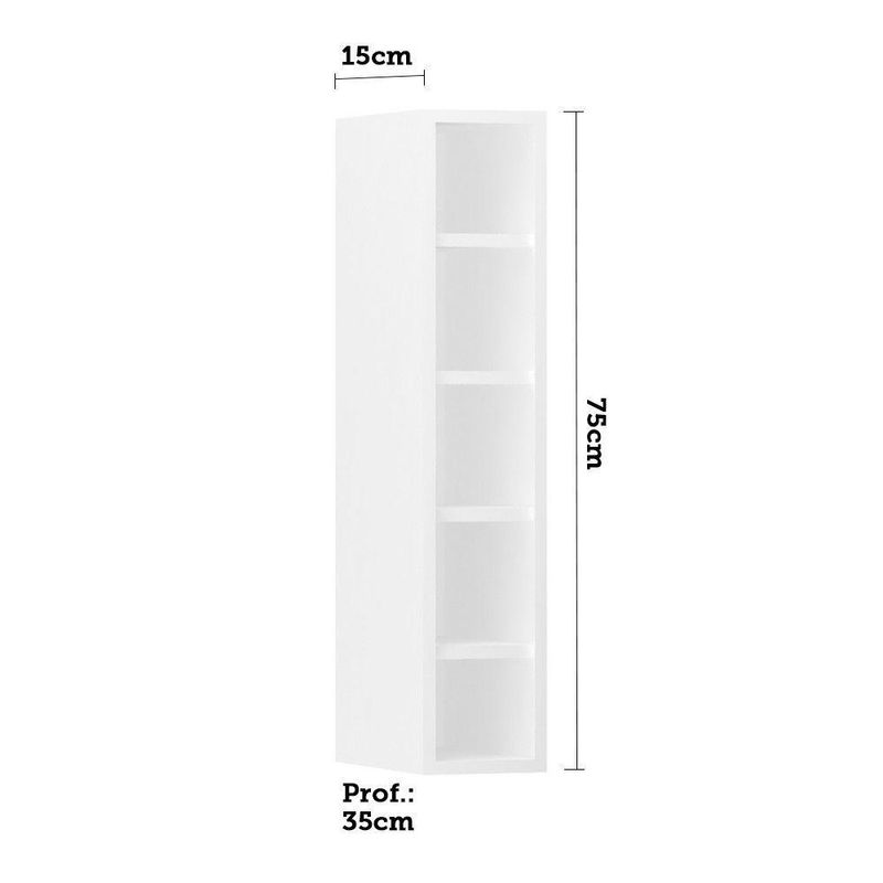 Nicho Garrafeiro Vertical 15cm Para 5 Garrafas Pérola Branco