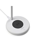 Luminária De Mesa Led 3 Em 1 Branca Com Caixa De Som Bluetooth E Carregador Sem Fio