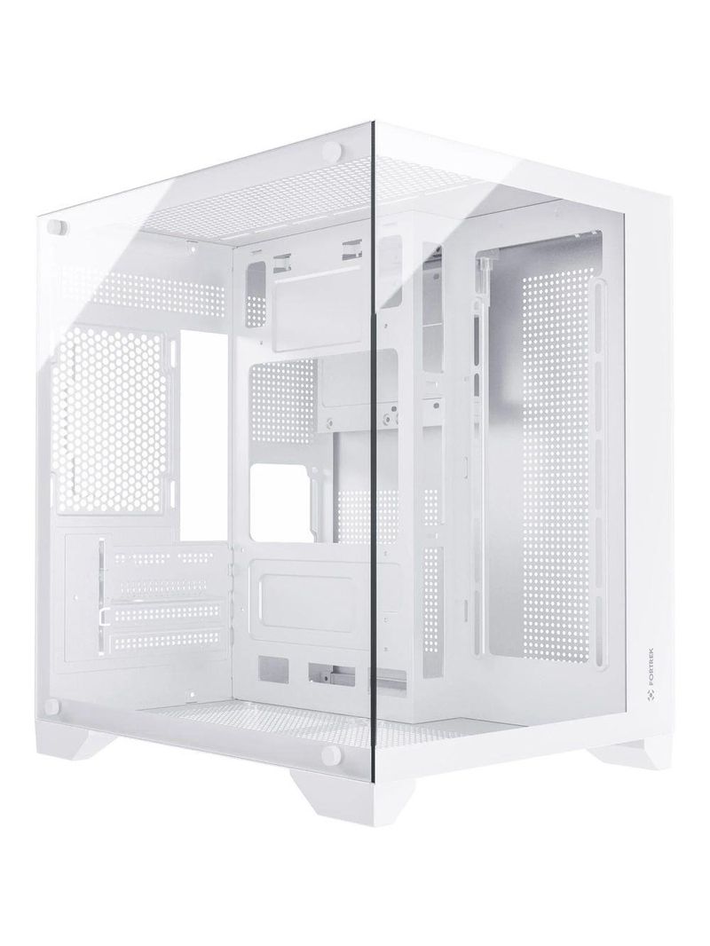 Gabinete Gamer Fortrek Clarity Branco Lateral Vidro
