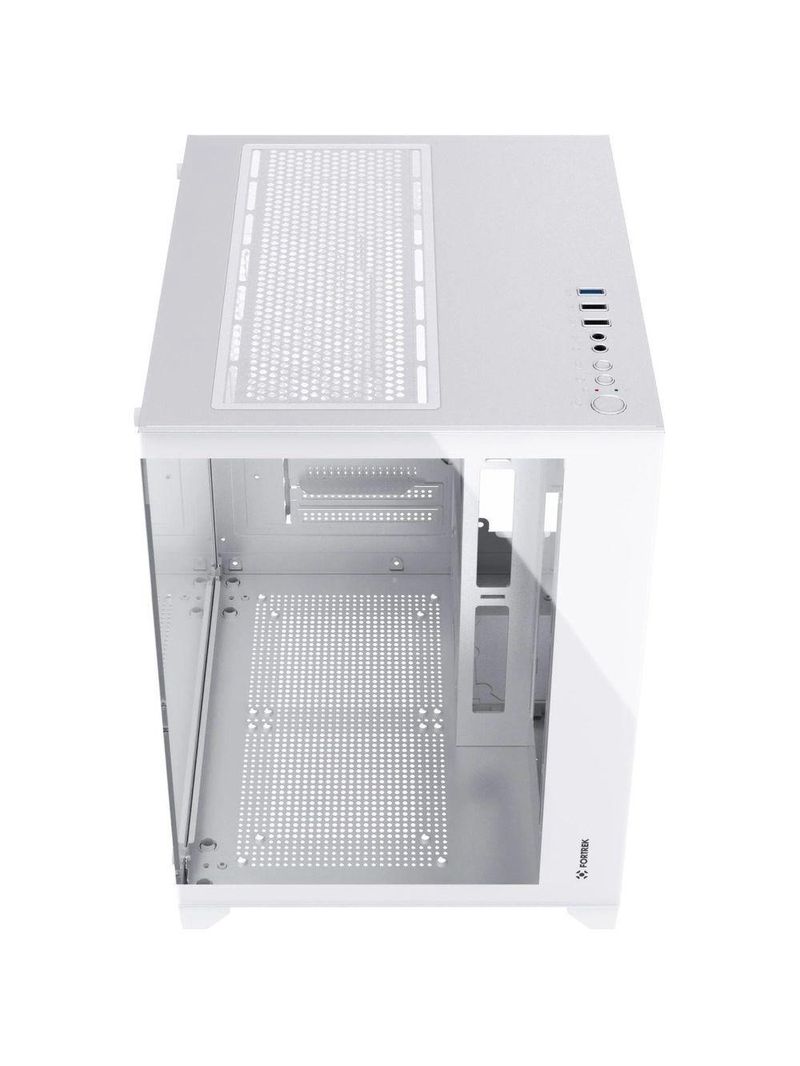 Gabinete Gamer Fortrek Clarity Branco Lateral Vidro