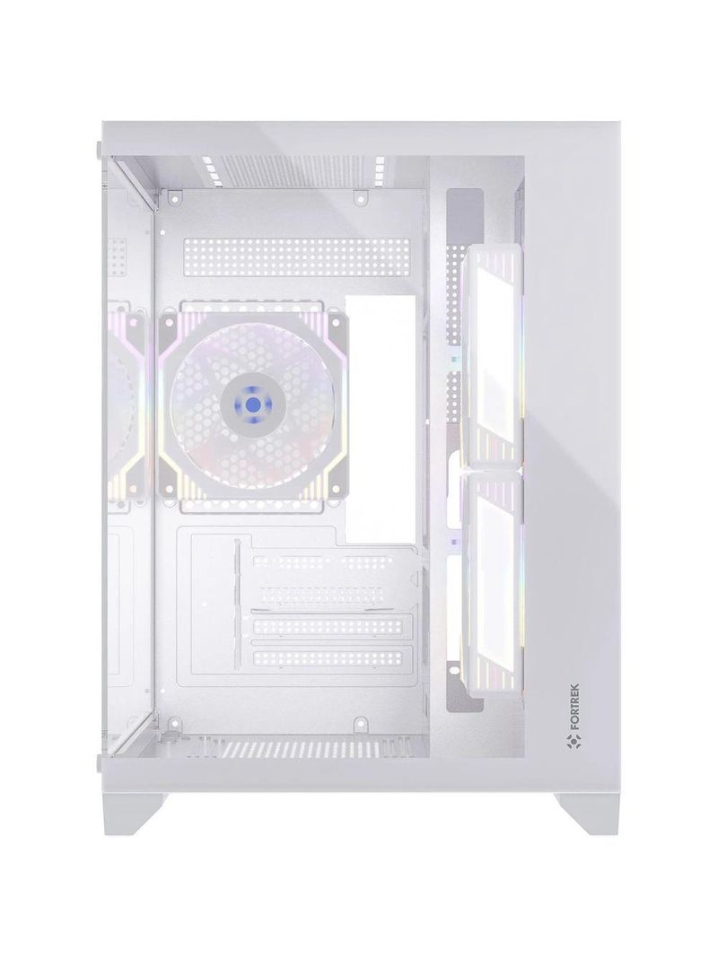 Gabinete Gamer Fortrek Clarity Branco Lateral Vidro