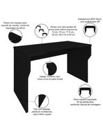 Mesa Para Pc Gamer Com Regulagem De Altura Sirion A02 Preto - Lyam Decor