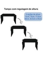 Mesa Para Pc Gamer Com Regulagem De Altura Sirion A02 Preto - Lyam Decor