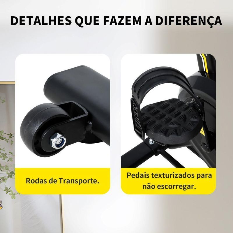 Bicicleta Spinning Mecânica Wonderfit Go Amarela Roda De Inercia 4kg (WSB04HBTA-AM)