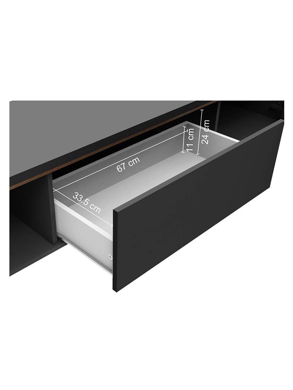 Rack Para Tv Até 80 Polegadas 180cm 2 Portas 1 Gaveta Preto-rustic Doha ...