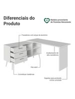 Escrivaninha L Gamer Madesa Lisboa 3G Branca