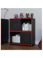 Kit Armário Alto Baixo Gamer Escritório Pixel Preto Caemmun