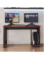 Mesa Gamer Computador Escrivaninha Preta Vermelha Caemmun
