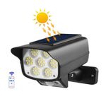 Refletor Luminaria Solar 63 Leds Sensor Presença Controle Remoto Automatica Sem Fio