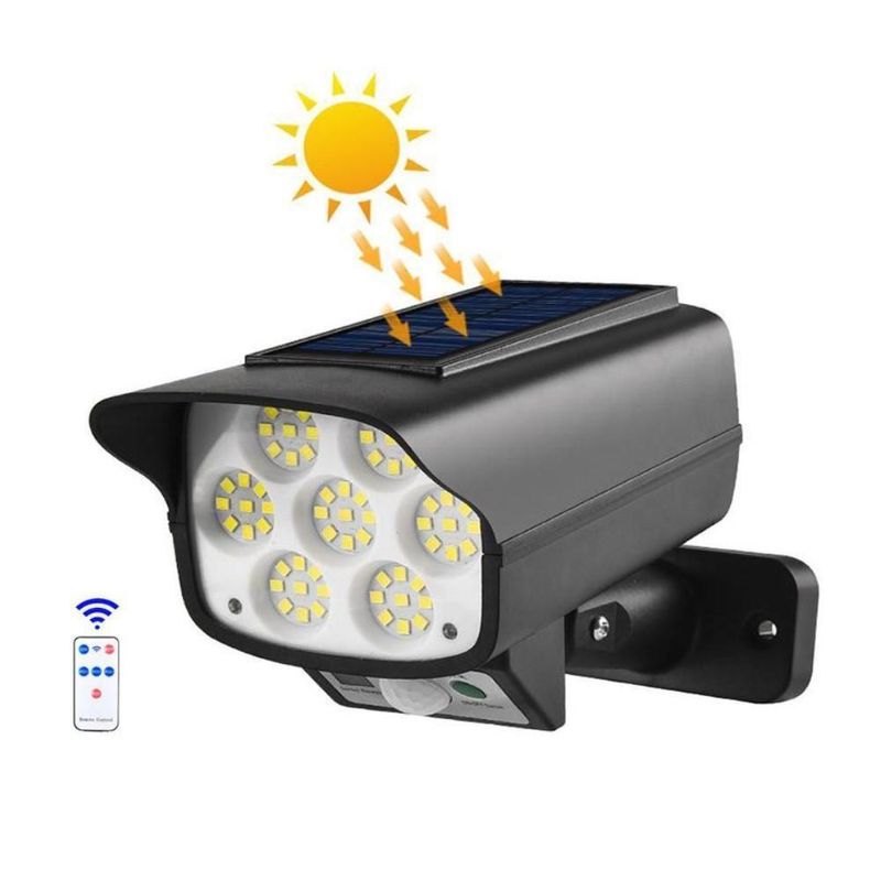 Refletor Luminaria Solar 63 Leds Sensor Presença Controle Remoto Automatica Sem Fio