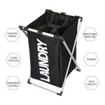 Cesto Roupa Suja Cromado Desmontavel Organizador Lavanderia