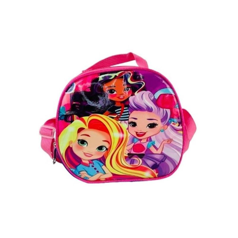Conjunto Mochila Rodinhas Lancheira Estojo Princesas