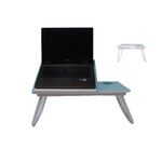 Suporte Para Notebook Mesa Madeira Ajustavel Dobravel Azul