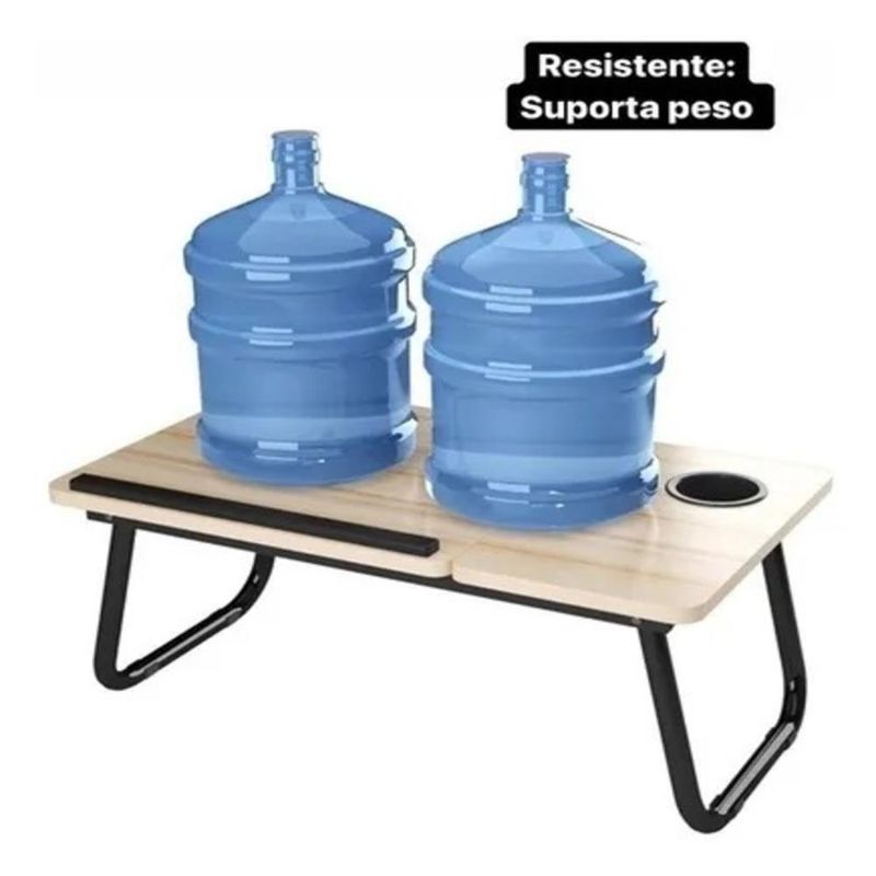 Suporte Para Notebook Mesa Madeira Ajustavel Dobravel Azul