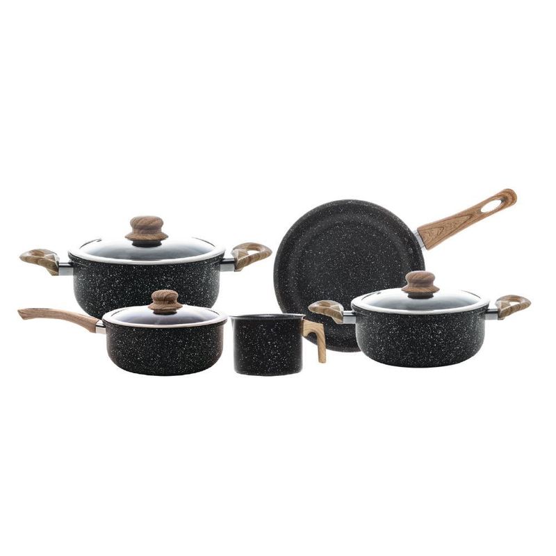 5 panelas de indução wolff granilite preto alumínio