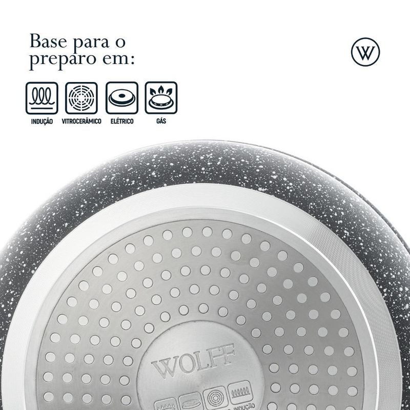 5 panelas de indução wolff granilite preto alumínio