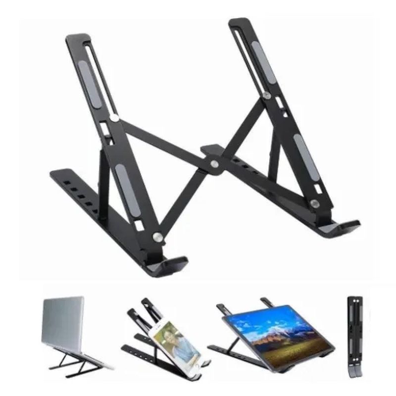 Suporte Articulado P/ Tablet Notebook Preto Base Ajustavel