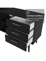 Mesa Para Computador Gamer Em L 3 Gavetas Preto Lisboa Madesa Preto