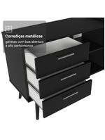 Escrivaninha Em L Mesa Para Computador Gamer 3 Gavetas Preto Lisboa Madesa