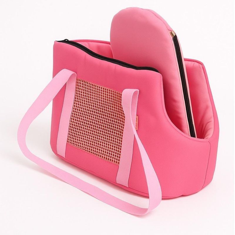 Mala Transporte Pet Dobravel Mochila Rosa Passeio Viagem