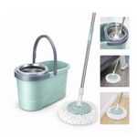 Mop Giratório 360 Inox C Balde Duplo Esfregão Centrifugação
