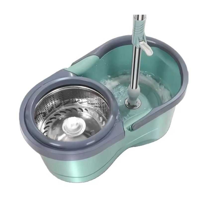Mop Giratório 360 Inox C Balde Duplo Esfregão Centrifugação