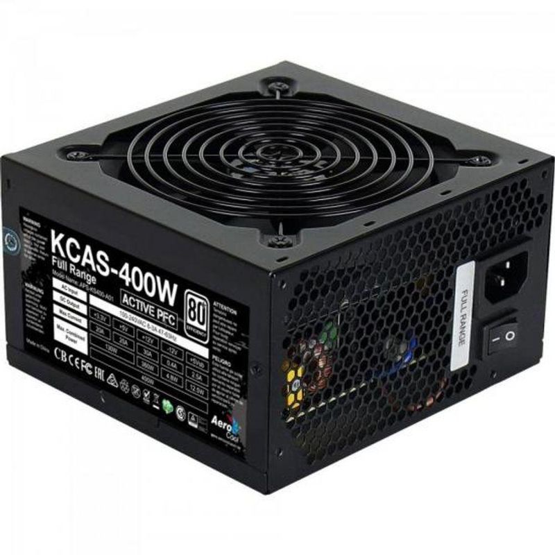 Fonte Gamer Atx Aerocool Kcas 400w 80 Plus Full Range Apfc [f002]