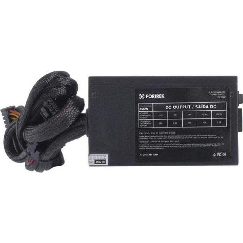 Fonte Gamer Atx Fortrek Black Hawk 500w 80 Plus Bronze Pfc Ativo [f002]