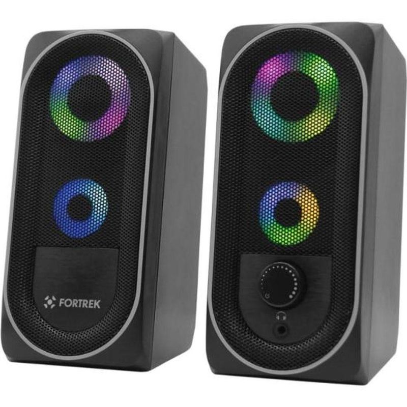 Caixa De Som Gamer Multimídia Fortrek Black Hawk Rgb Preta [f002]