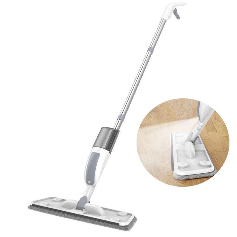 Rodo Mop Spray Esfregao 3 Em 1 Limpa Seca Inox
