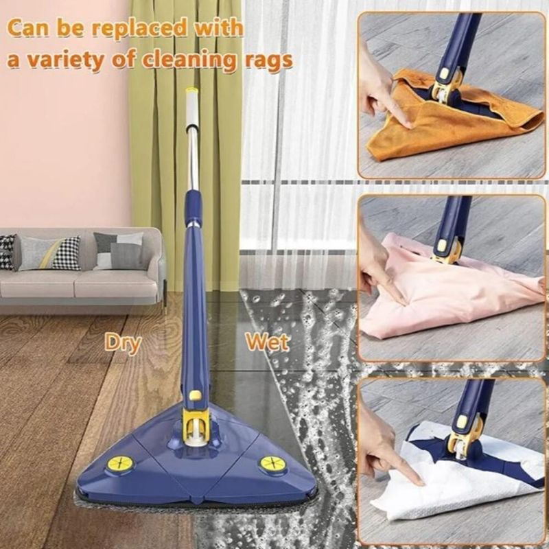 Esfregao Mop Giratorio Limpa Vidros Esfregao 360 Graus Rodo Limpeza Microfibra Articulado